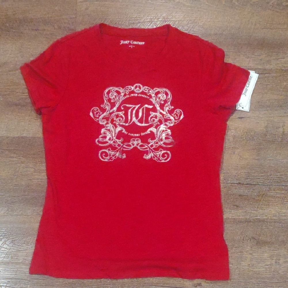 NWT Juicy‎ Couture Women's Large Coco Red Graphic Short Sleeve T-Shirt